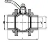 Кран шаровой разборный КШЗ-16-40-РМУ DN 40 мм PN 16 кгс/см2
